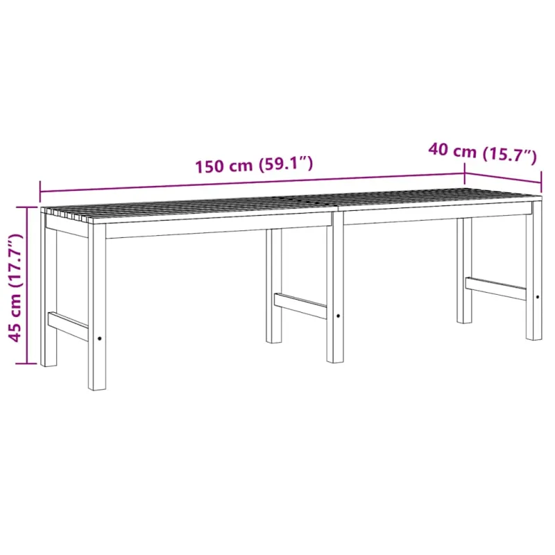 Sodo suoliukas, 150cm, tikmedžio medienos masyvas