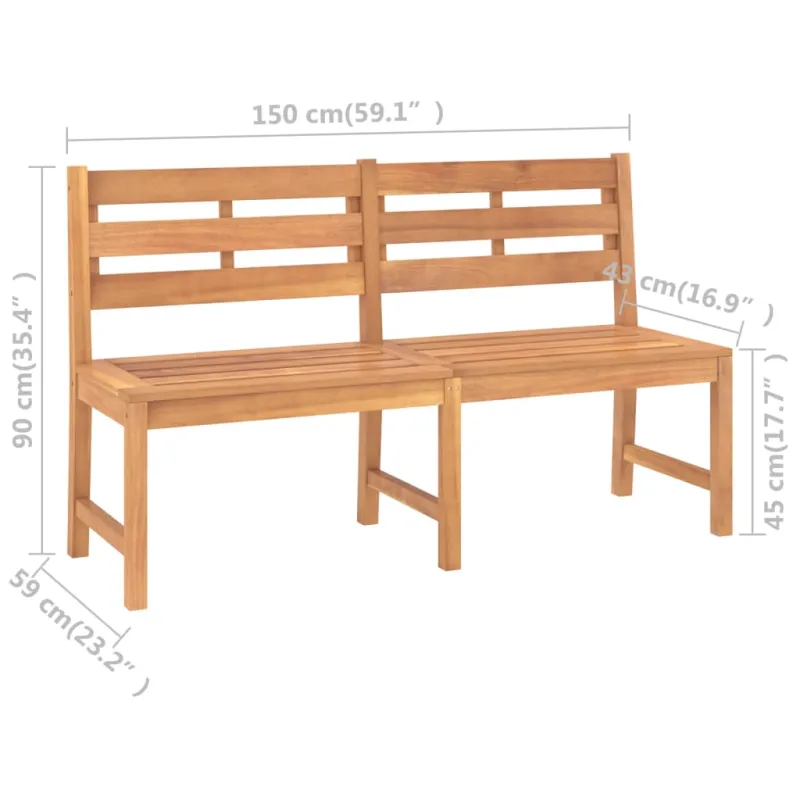 Sodo suoliukas, 150cm, tikmedžio medienos masyvas