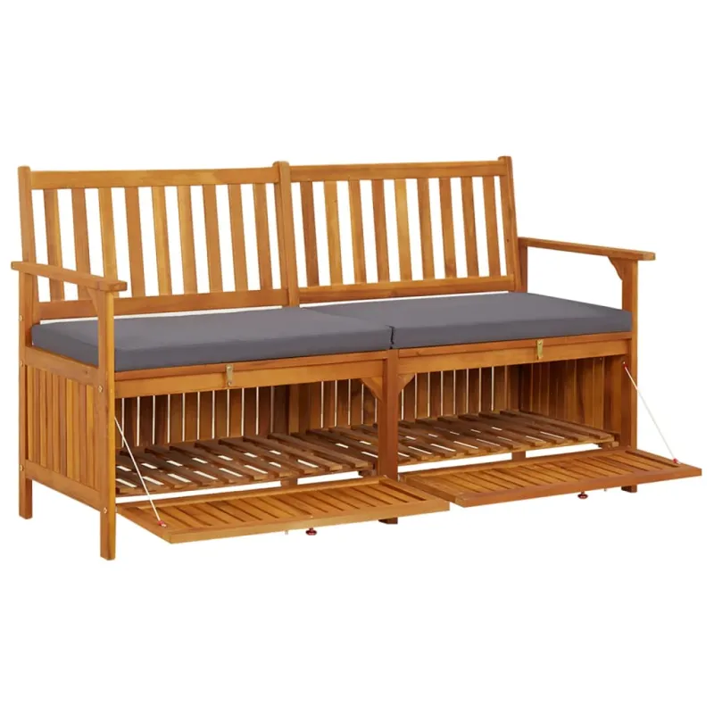 Suoliukas-daiktadėžė su pagalvėle, 148cm, akacijos masyvas