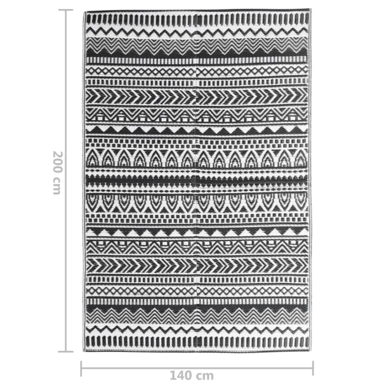 Lauko kilimas, ARAKIL juodos spalvos, 140x200cm, PP