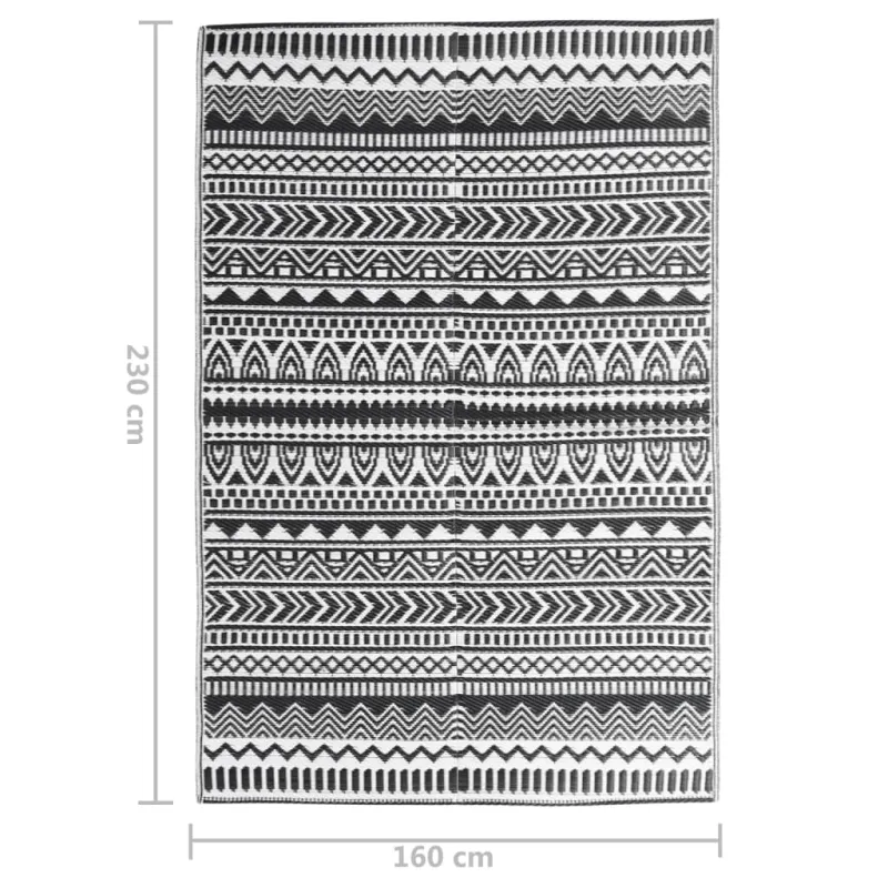 Lauko kilimas, ARAKIL juodos spalvos, 160x230cm, PP