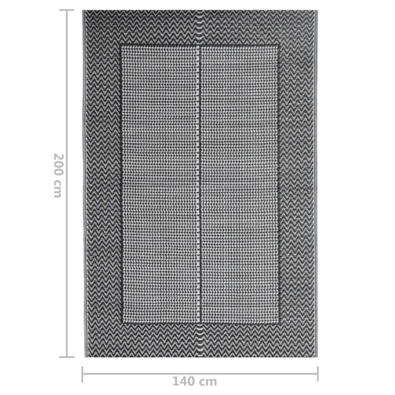 Lauko kilimas, ARAKIL juodos spalvos, 140x200cm, PP