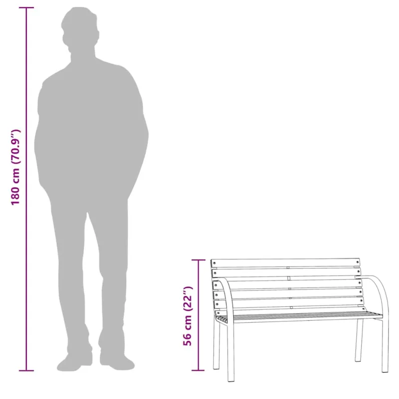 Vaikiškas sodo suoliukas, 81cm, kiniškos eglės mediena