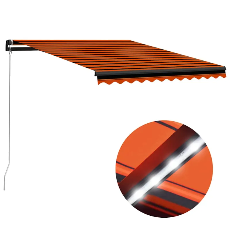 Rankiniu būdu ištraukiama markizė, oranžinė ir ruda, 300x250cm