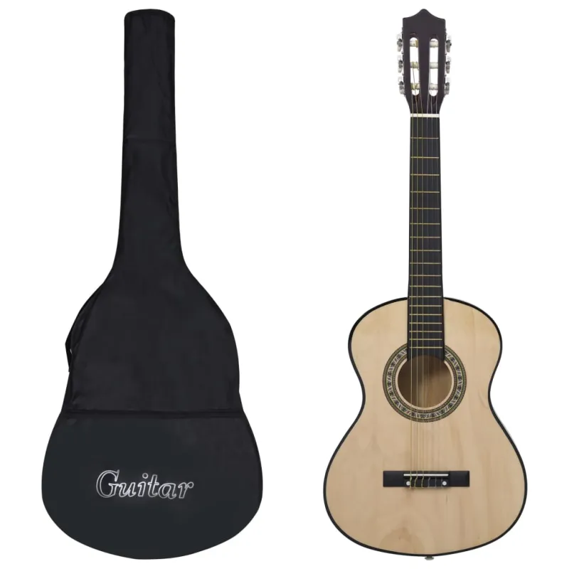 Klasikinė gitara su dėklu pradedantiesiems ir vaikams, 1/2 34"