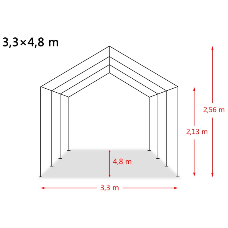 Nuimama palapinė gyvuliams, tamsiai žalia, 3,3x4,8m, PVC