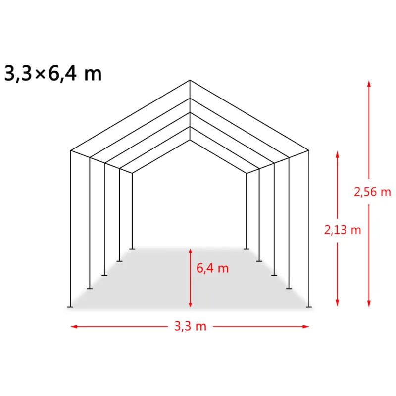 Nuimama palapinė gyvuliams, žalia, 3,3x6,4m, PVC, 550g/m²