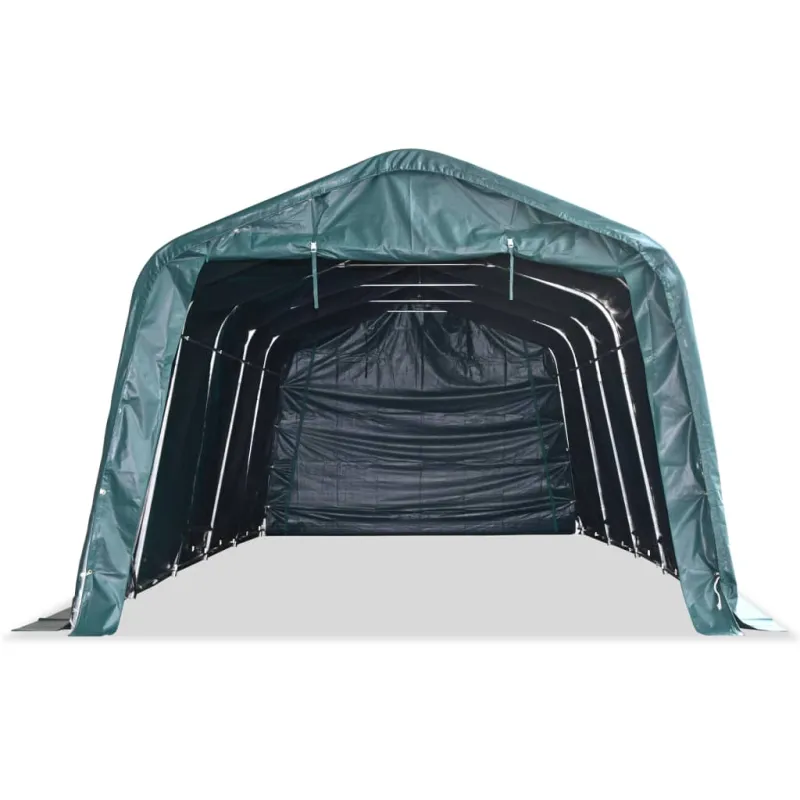 Nuimama palapinė gyvuliams, tamsiai žalia, 3,3x8m, PVC, 550g/m²