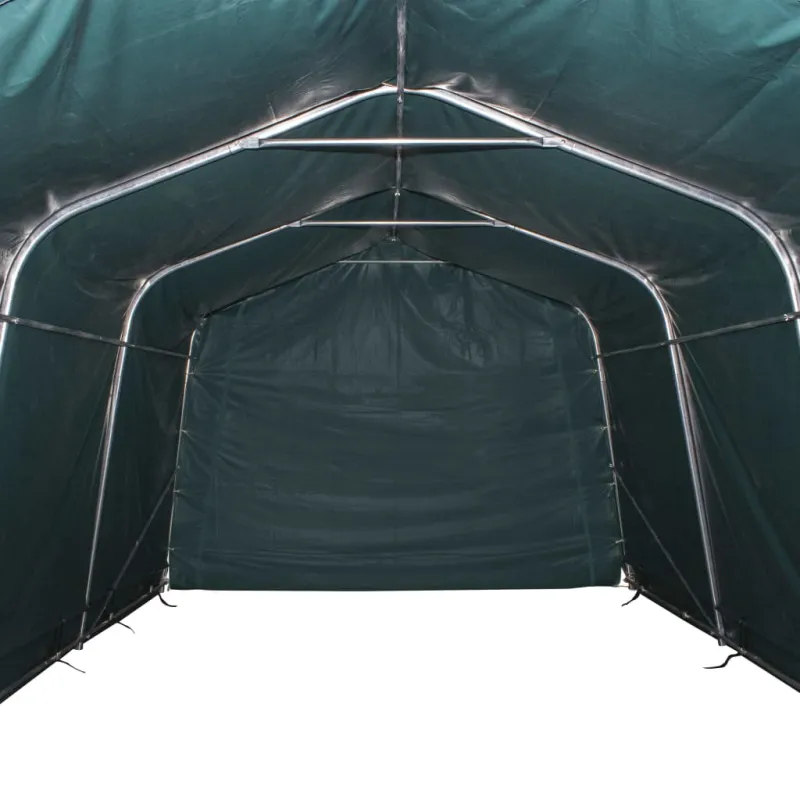 Nuimama palapinė gyvuliams, tamsiai žalia, 3,3x8m, PVC, 550g/m²