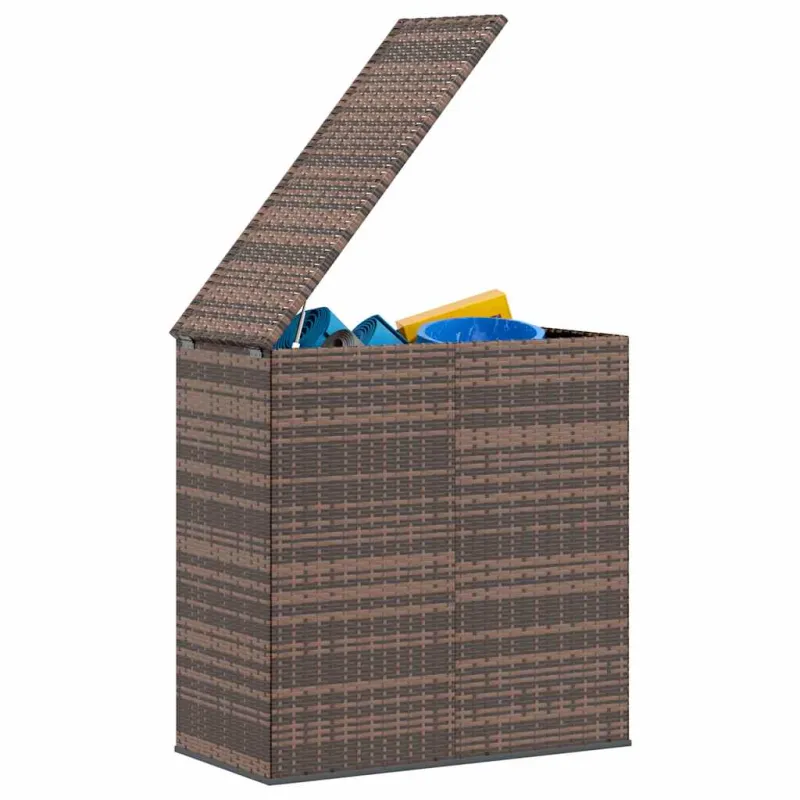 Sodo dėžė pagalvėlėms, ruda, 100x49x103,5cm, PE ratanas