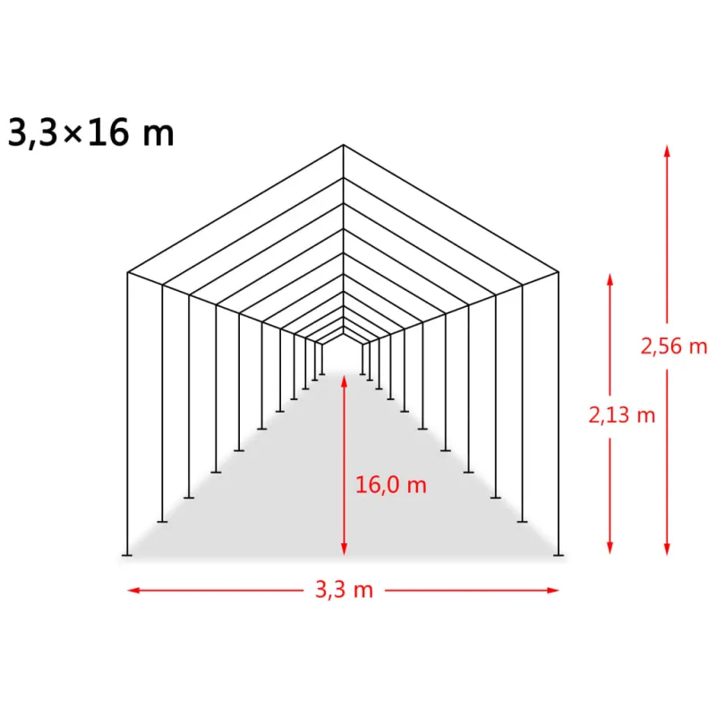Nuimama palapinė gyvuliams, žalia, 3,3x16m, PVC, 550g/m²