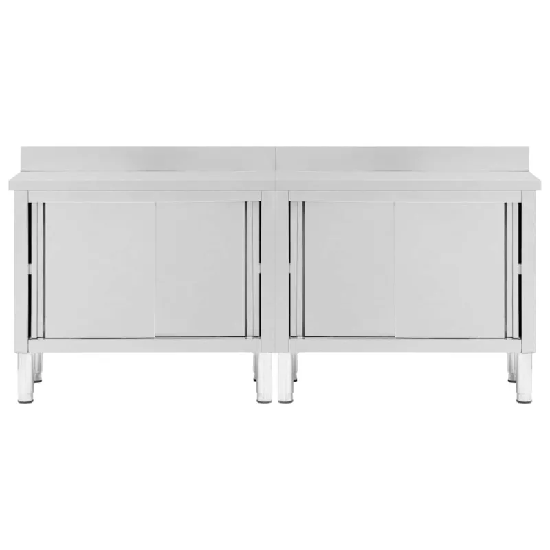 Darbastaliai su stumdomom durim, 2vnt., 200x50x95cm, plienas