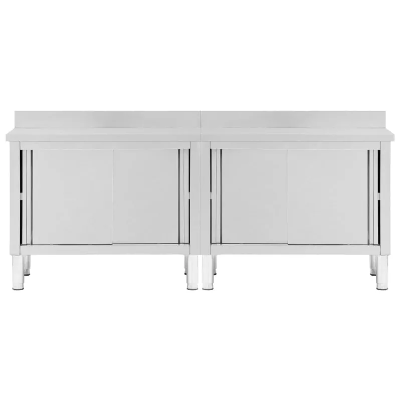 Darbastaliai su durimis, 2vnt., 240x50x(95-97)cm, plienas