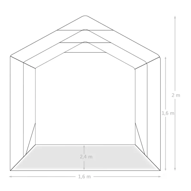 Garažas-palapinė, žalios spalvos, 1,6x2,4m, PVC (310022+310023)