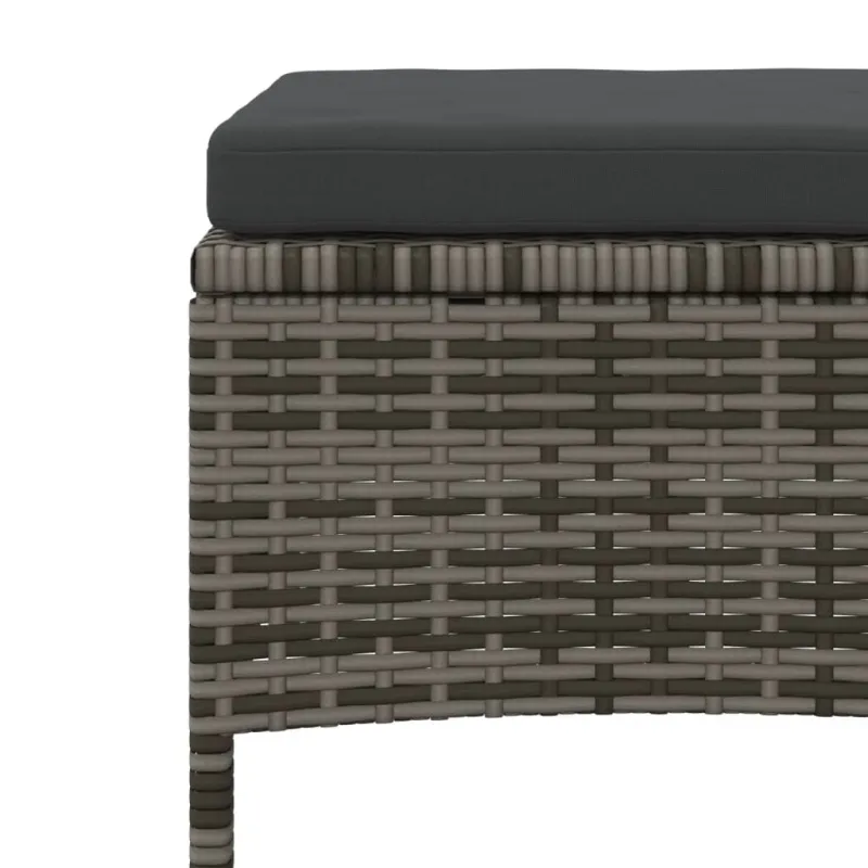 Dvivietė sodo sofa su staliuku/taburetėmis, pilka, poliratanas