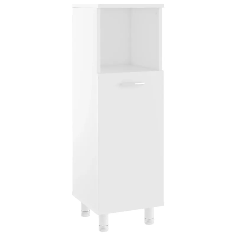 Vonios kambario baldų komplektas, 4 dalių, baltas, mediena