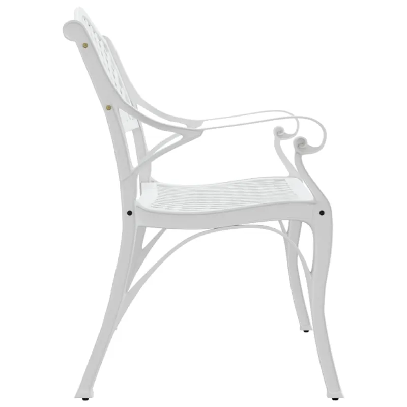 Sodo suoliukas, baltos spalvos, 102cm, lietas aliuminis