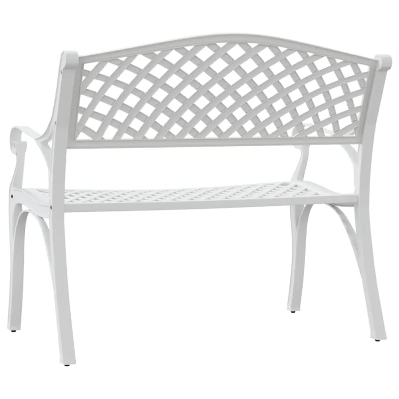 Sodo suoliukas, baltos spalvos, 102cm, lietas aliuminis