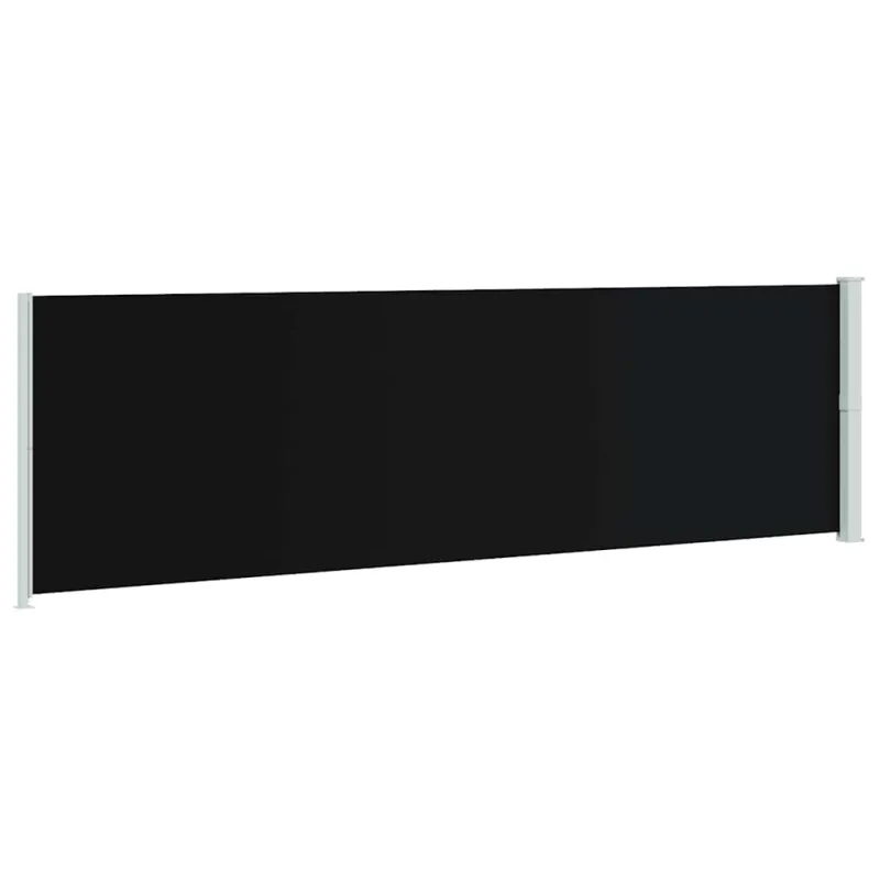 Ištraukiama šoninė kiemo pertvara, juodos spalvos, 180x600cm
