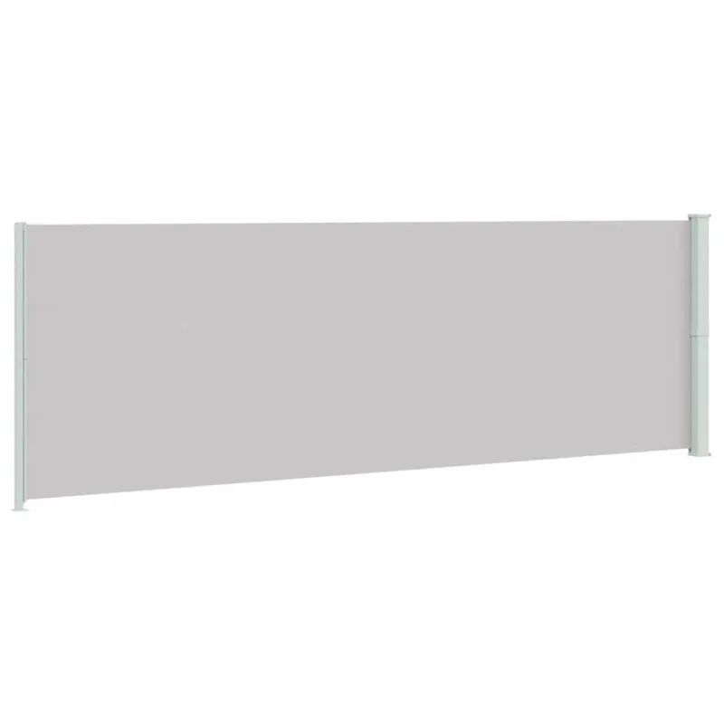 Ištraukiama šoninė kiemo pertvara, pilkos spalvos, 200x600cm