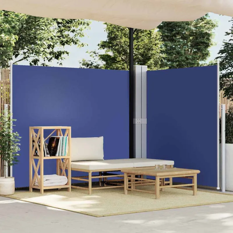 Ištraukiama šoninė pertvara, mėlynos spalvos, 180x600cm
