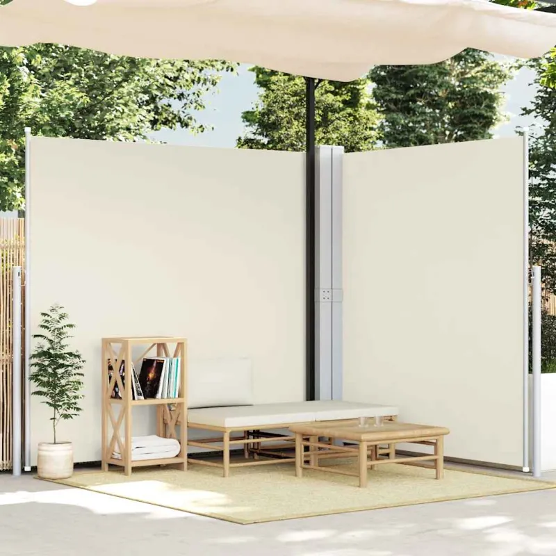 Ištraukiama šoninė pertvara, kreminės spalvos, 200x600cm