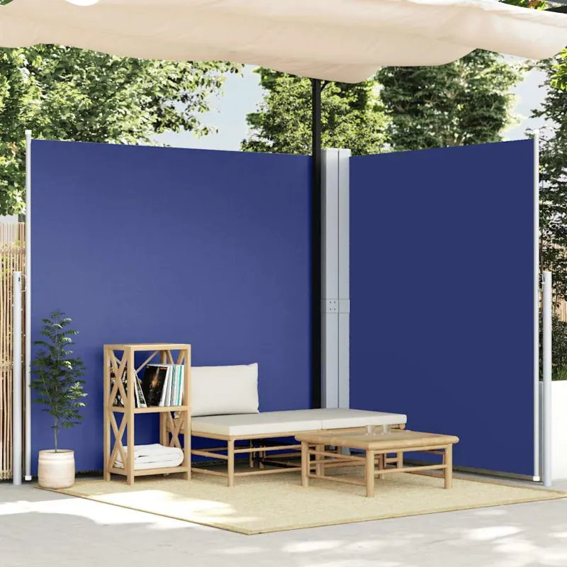 Ištraukiama šoninė pertvara, mėlynos spalvos, 200x600cm