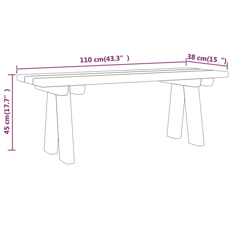 Sodo suoliukas, 110cm, impregnuotos pušies medienos masyvas