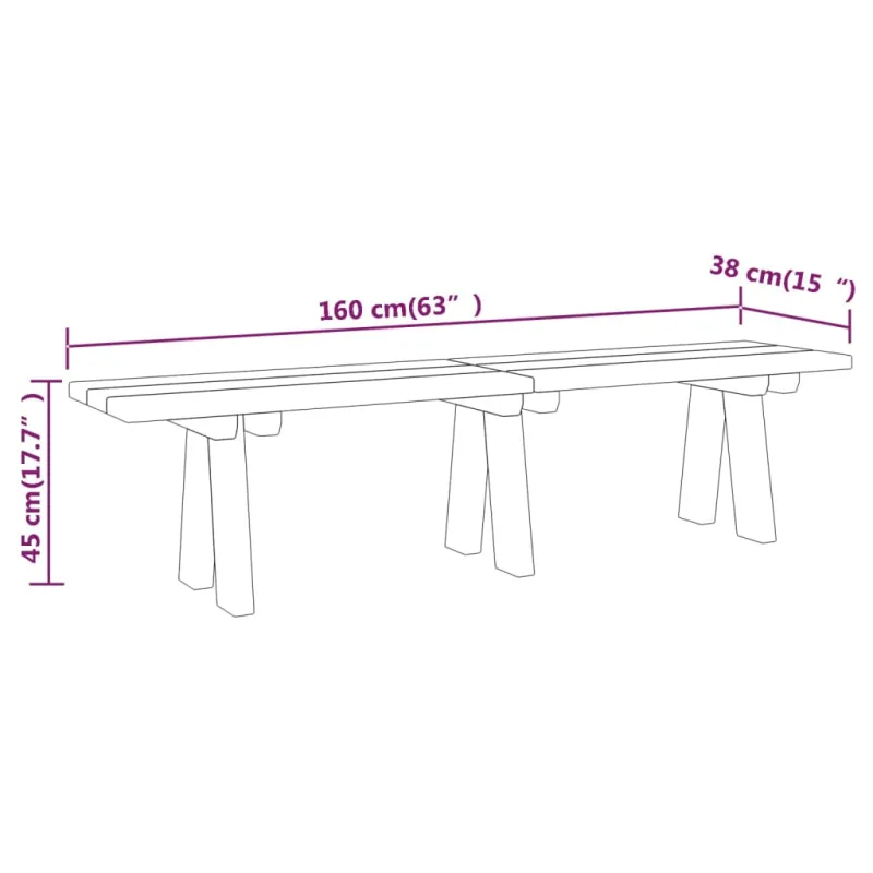 Sodo suoliukas, 160cm, impregnuotos pušies medienos masyvas