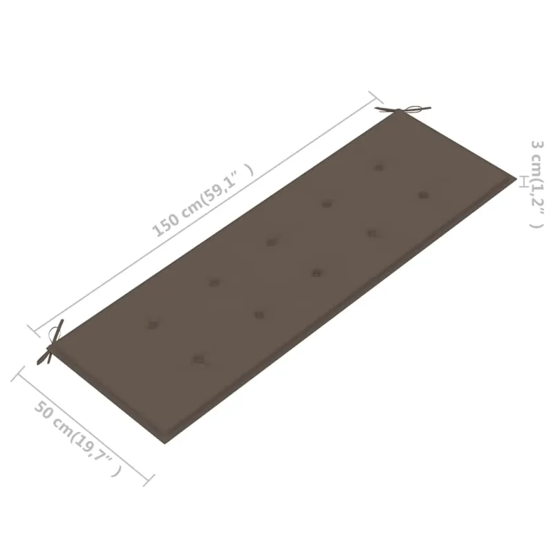 Trivietis sodo suoliukas su pagalve, 150cm, eukalipto masyvas