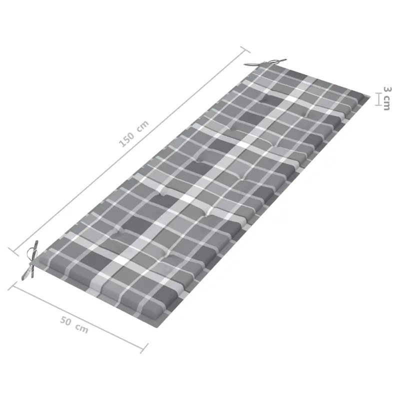 Trivietis sodo suoliukas su pagalve, 150cm, eukalipto masyvas