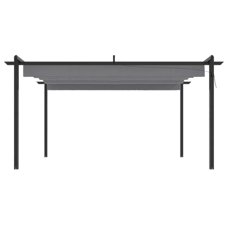 Sodo pavėsinė su įtraukiamu stogu, antracito spalvos, 4x3m