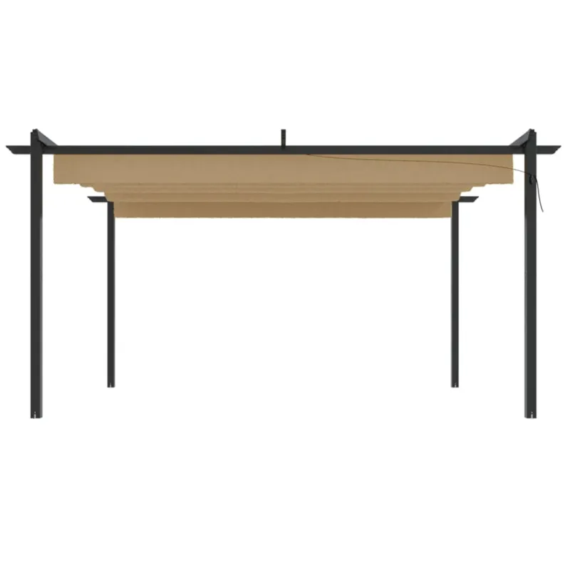 Sodo pavėsinė su įtraukiamu stogu, taupe spalvos, 4x3m