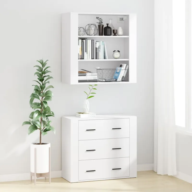 Komoda, baltos spalvos, apdirbta mediena