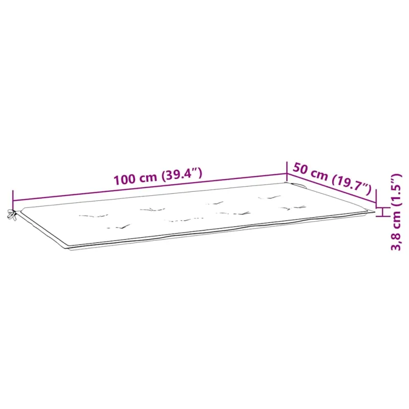 Sodo suoliukas su antracito spalvos pagalvėle, 112cm, tikmedis