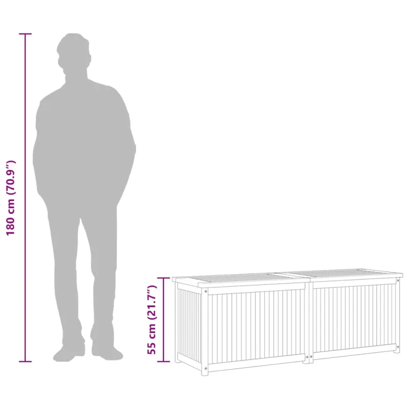 Sodo dėžė, 150x50x55cm, tikmedžio medienos masyvas