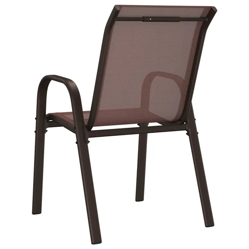 Sudedamos sodo kėdės, 4vnt., rudos, tekstileno audinys