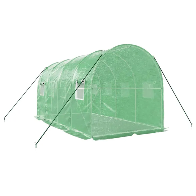 Šiltnamis su plieno rėmu, žalios spalvos, 4x2x2m, 8m²