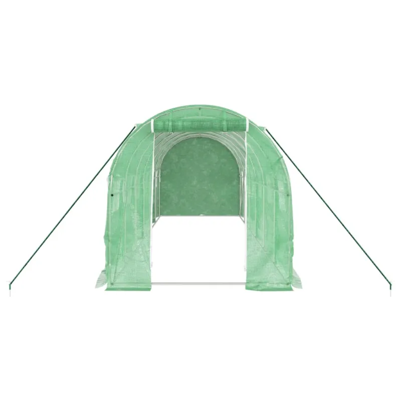 Šiltnamis su plieno rėmu, žalios spalvos, 6x2x2m, 12m²
