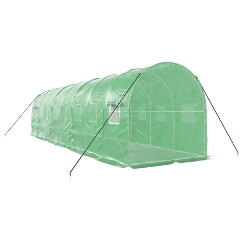 Šiltnamis su plieno rėmu, žalios spalvos, 8x2x2m, 16m²
