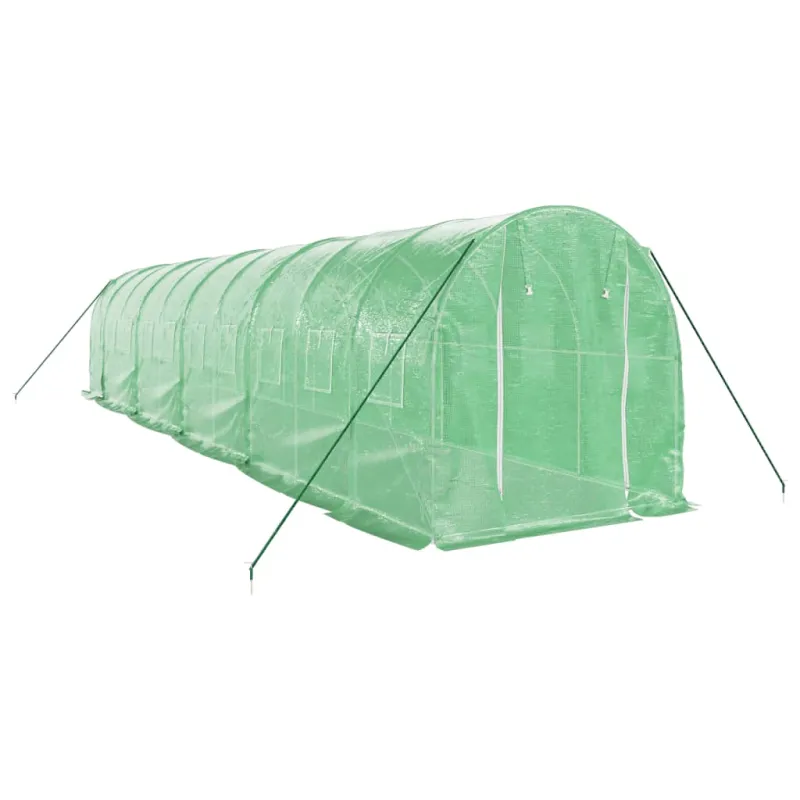 Šiltnamis su plieno rėmu, žalios spalvos, 10x2x2m, 20m²