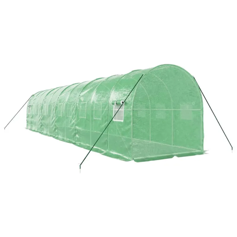 Šiltnamis su plieno rėmu, žalios spalvos, 10x2x2m, 20m²