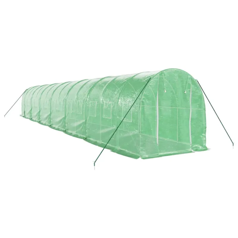 Šiltnamis su plieno rėmu, žalios spalvos, 14x2x2m, 28m²