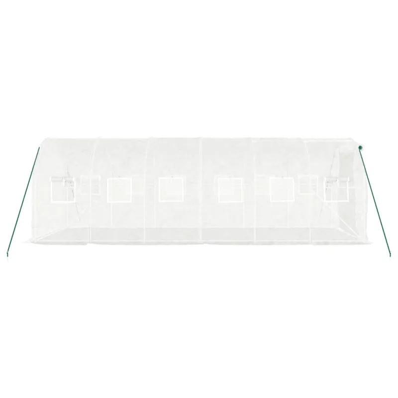 Šiltnamis su plieno rėmu, baltos spalvos, 6x2x2m, 12m²