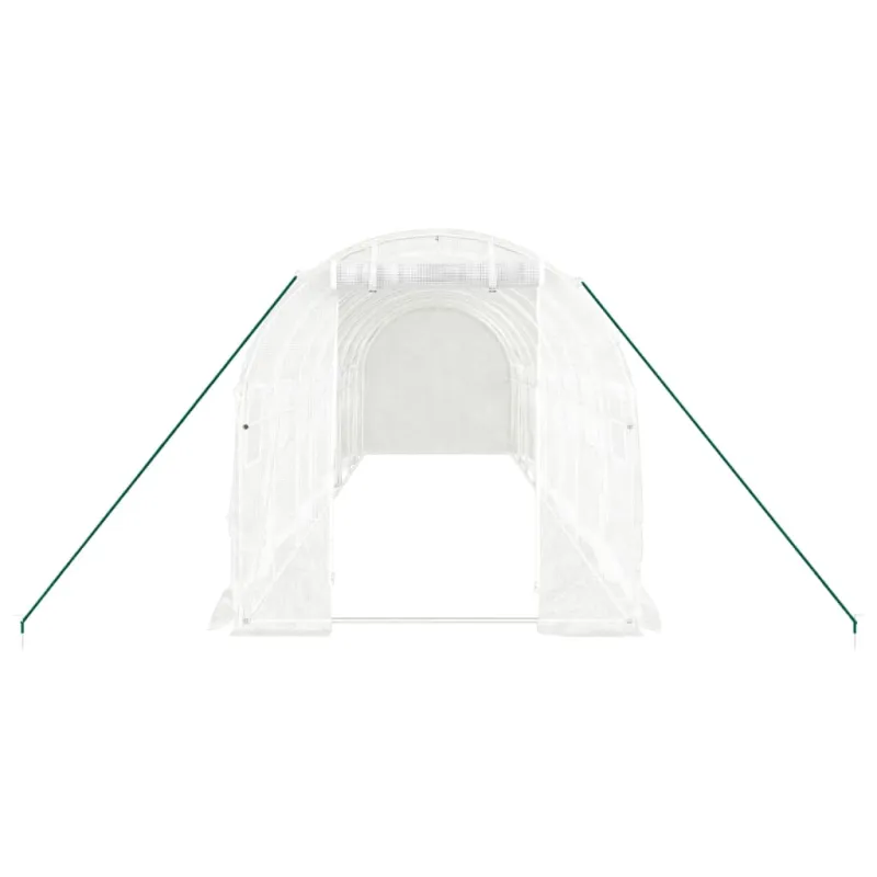Šiltnamis su plieno rėmu, baltos spalvos, 8x2x2m, 16m²