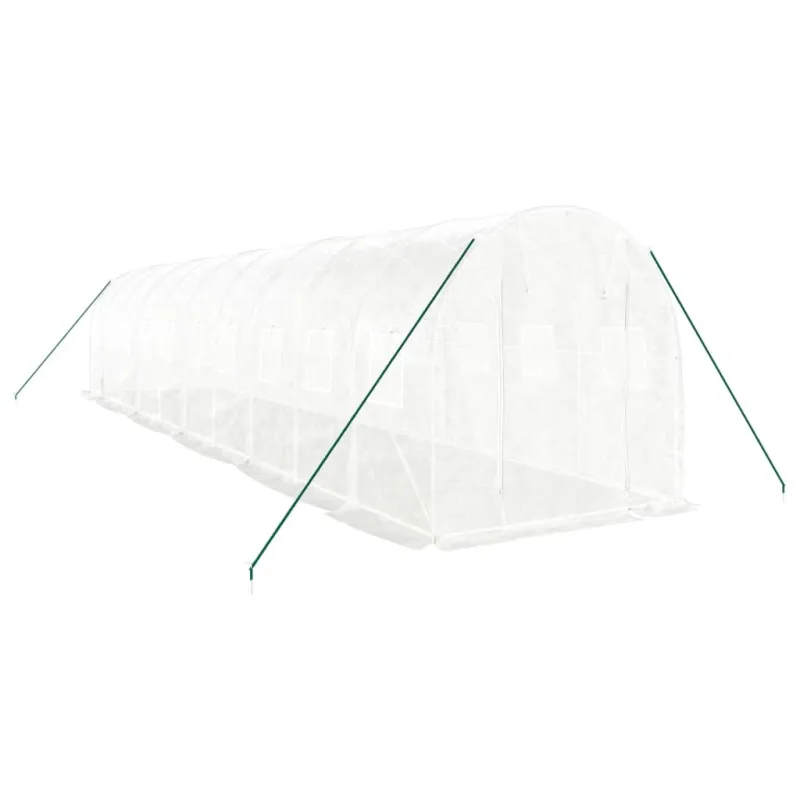 Šiltnamis su plieno rėmu, baltos spalvos, 10x2x2m, 20m²