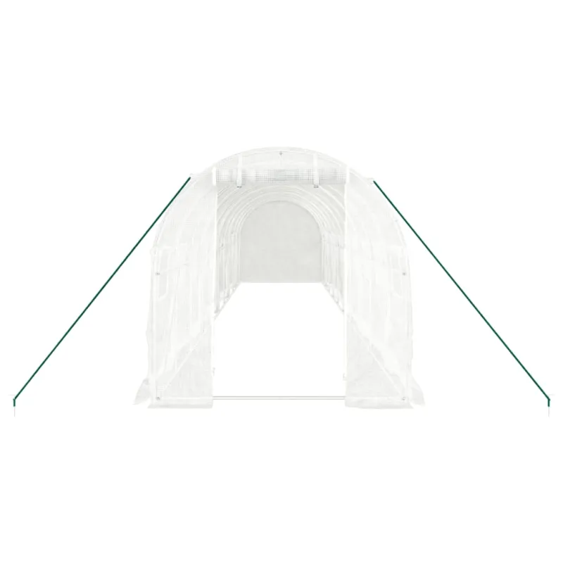 Šiltnamis su plieno rėmu, baltos spalvos, 10x2x2m, 20m²