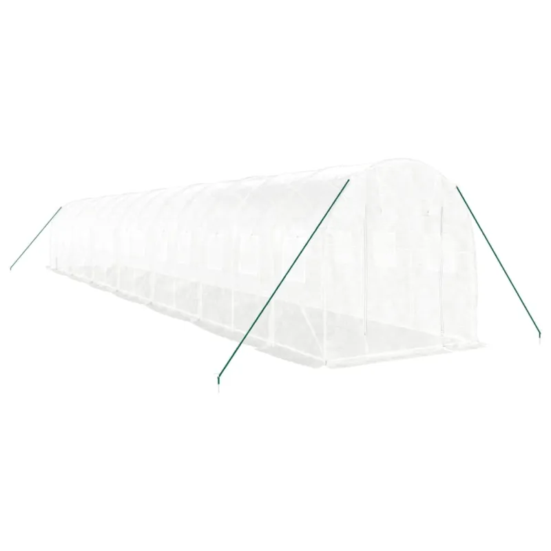 Šiltnamis su plieno rėmu, baltos spalvos, 14x2x2m, 28m²