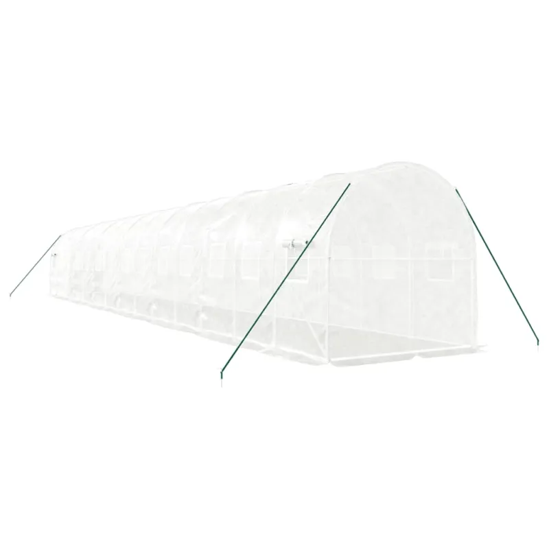 Šiltnamis su plieno rėmu, baltos spalvos, 14x2x2m, 28m²