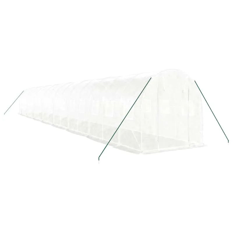 Šiltnamis su plieno rėmu, baltos spalvos, 16x2x2m, 32m²
